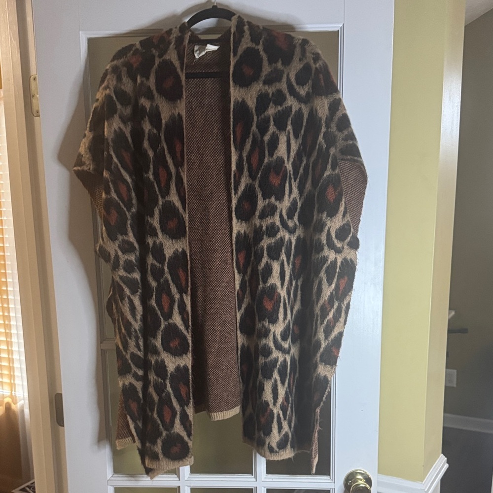Leopard Print Women's Poncho